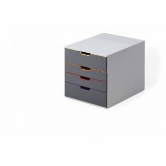 Skuffekabinet, Durable Varicolor, gr&aring; skuffer: 4