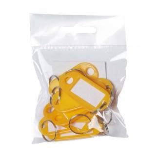 N&oslash;gleskilte, BNT, 50x23 etiketm&aring;l (LxB): 30x15mm, plastik, gul