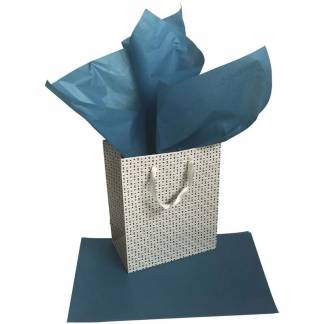 Silkepapir, 17 g/m2, 500 x 750 mm, bl&aring; Papir, pakke a 480 ark