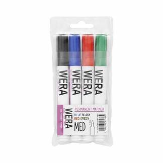 Marker, BNT Wera, 2MM, Rund spids assorteret, 482098, pakke a 4 stk