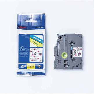 Labeltape, Brother Labeltape, TZEMPPH31 12mmx4.00m sort/pink