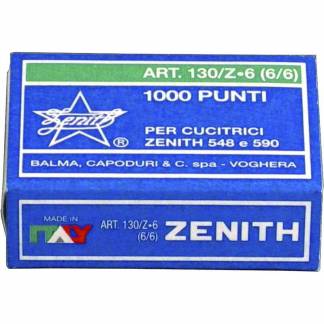 H&aelig;fteklammer, Zenith 130Z st&oslash;rrelse: 6/6, antal ark: 30 pakke a 1000 stk