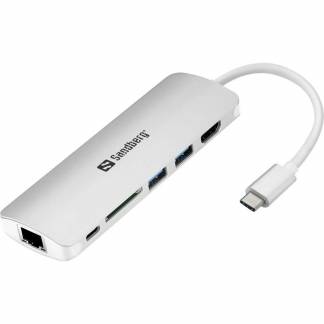 Adapter, Sandberg, USB-C dock HDMI+LAN+SD+USB""61W