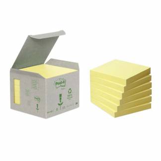 Post-it, Post-it, Notes milj&oslash;, gul, 76 x76mm, pakke a 6 stk