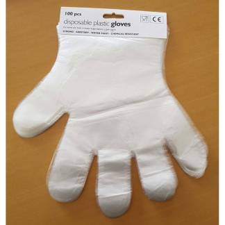 Engangshandsker, PE glove blocked, LD-PE transparent, pakke a 100 stk