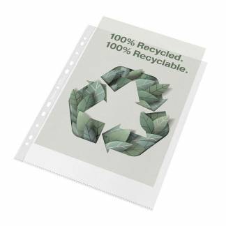 Plastlomme, Esselte Recycle transparent, 210x297mm, plastik pakke a 50 stk