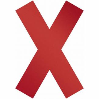 Skilt, Durable Duraline, 193 135x0,2x193mm kryds, r&oslash;d pakke a 5 stk