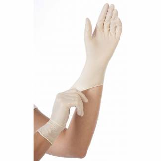 Engangshandsker, L Grip Powder free Latex, hvid, pakke a 100 stk
