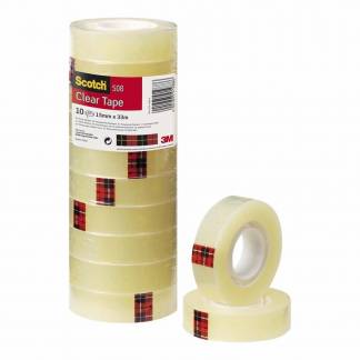 Tape, Scotch 508, 15mmx33.00m, Klar pakke a 10 ruller