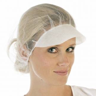 Engangs h&aring;rnet, Peaked Bouffant caps Non-woven, hvid, pakke a 1000 stk