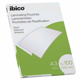 Lamineringslomme, Ibico, 100&micro;m, A3 TRANSPARENT  pakke a 100 stk
