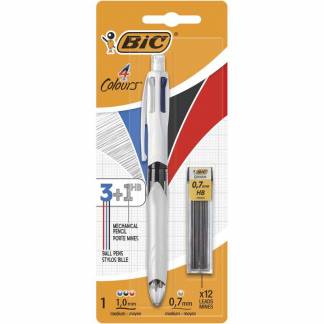 Kuglepen, Bic, 4C COLOR MULTIFUCTION 0,4MM, assorteret, 942103
