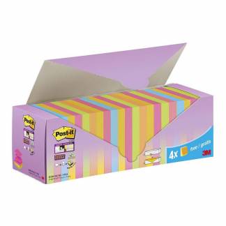 Notes, Post-it, Super sticky, assorteret 76x76mm, pakke a 24 stk