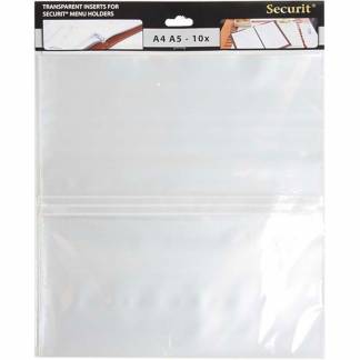 Plastlommer, Securit, transparent, A4 pakke a 10 stk