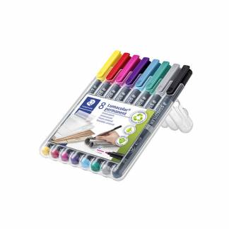 OHP-pen, Staedtler Lumocolor,  317 0,8-1,0MM, assorteret, permanent pakke a 8 stk