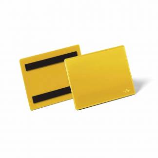 Lagerlomme, Durable Med magnet A6 tv&aelig;rformat, gul