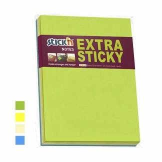 Notes, BNT Stick&acute;n, Extra sticky assorteret, 150x203mm, pakke a 4 stk