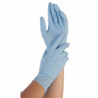 Engangshandsker Nitrilhandsker Safe Cl. XXL, nitril, bl&aring; pakke a 90 stk