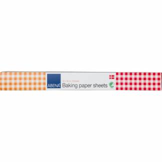 Bagepapir Silikone, ark, 41 g/m2, 380 x 420 mm, Pergamentpapir, naturlig 18 sheets, pakke a 18 ark, Nordisk svane F&oslash;devaregodkendt