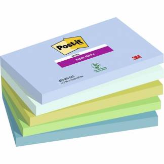 Notes, Post-it, Super sticky, assorteret 127x76mm, pakke a 5 stk