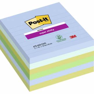 Notes, Post-it, Super sticky, assorteret 101x101mm, pakke a 6 stk