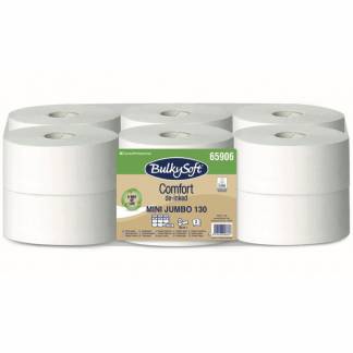 Toiletpapir Jumbo, BulkySoft, Comfort Mini, 2 lag, tissue, hvid 95mm x 130.00m, kasse a 40 ruller