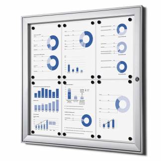 Opslagsskab, Twinco Twin, 740x700mm Med whiteboard, aluminium/gr&aring;