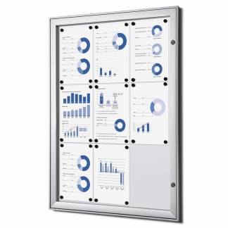 Opslagsskab, Twinco Twin, 740x1000mm Med whiteboard, aluminium/gr&aring;