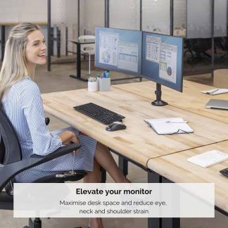 Monitorarm, Fellowes, sort