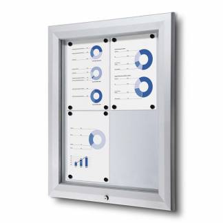 Opslagsskab, Twinco Twin, 760x600mm Med whiteboard, aluminium/gr&aring;