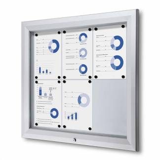 Opslagsskab, Twinco Twin, 760x800mm Med whiteboard, aluminium/gr&aring;