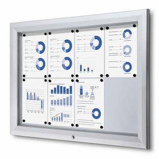 Opslagsskab, Twinco Twin, 760x1000mm Med whiteboard, aluminium/gr&aring;