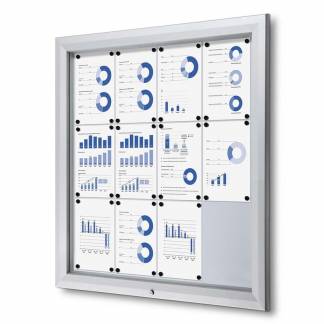 Opslagsskab, Twinco Twin, 1000x1005mm Med whiteboard, aluminium/gr&aring;