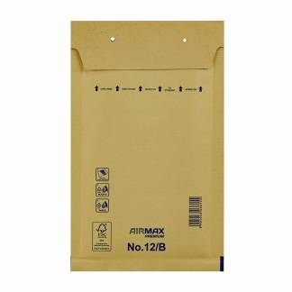 Boblepose, 12/B, 140 x 225 mm indre dim: 215 x 120 mm, Kort side &aring;ben peel&seel, Skr&aelig;l og forsegl, brun v&aelig;gt: 0.018 kg, pakke a 200 stk palle a 24 kartoner, palle a 24 kartoner FSC Mix Credit