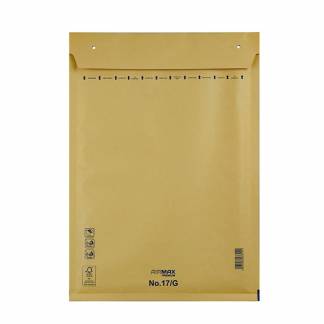 Boblepose, 17/G, 260 x 350 mm indre dim: 340 x 230 mm, Kort side &aring;ben peel&seel, Skr&aelig;l og forsegl, brun v&aelig;gt: 0.049 kg, pakke a 100 stk palle a 18 kartoner, palle a 18 kartoner FSC Mix Credit