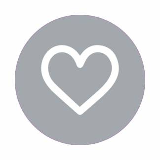 Forseglingsetiket, Meto, &Oslash;33mm, HJERTE 33x33mm gr&aring;, rulle a 500 etiketter