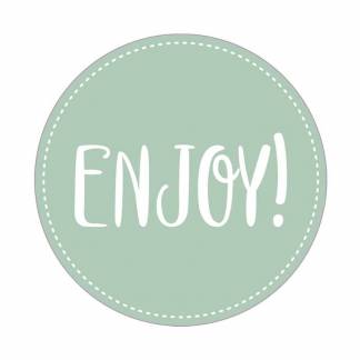 Forseglingsetiket, Meto, &Oslash;50mm, ENJOY 50x50mm gr&oslash;n, rulle a 500 etiketter