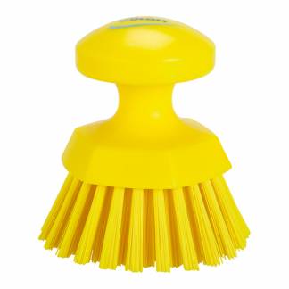 Skureb&oslash;rste, Vikan Round hand scrub hard &Oslash;110, gulx110mm &Oslash; 110mm