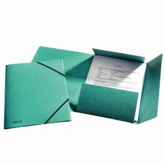 3-klap elastikmappe A4 gr&oslash;n