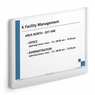 Skilt, Durable Click Sign A5 210x148,5mm, hvid