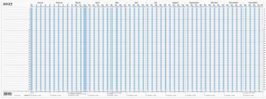 Kalender, Mayland, Project planner KUNSTLIGT L&AElig;DER, A4, 210x297mm &aring;r: 2027, bl&aring;,