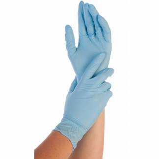 Engangshandsker, Classic Safe Light, XS nitril, bl&aring;, pakke a 100 stk