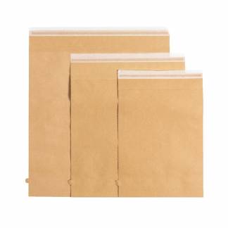 Forsendelsespose i Papir, Master'in Access, 250 x 350 mm, flat bag 100 \% genbrug permanent adhesive 2 selvkl&aelig;bende lukninger, afri, Brun Uden tryk, karton a 350 stk palle a 14700 stk, FSC Recycled 100\%
