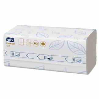 Papirh&aring;ndkl&aelig;der ark, Tork Premium Extra Soft, 2 lag, hvid 212mmx240mm, karton a 2700 stk FSC Mix Credit