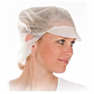 Engangs h&aring;rnet, Peaked snood cap speciel mat, hvid, pakke a 500 stk