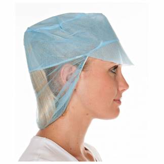 Engangs h&aring;rnet Peaked snood cap long hair, speciel mat bl&aring;, pakke a 500 stk