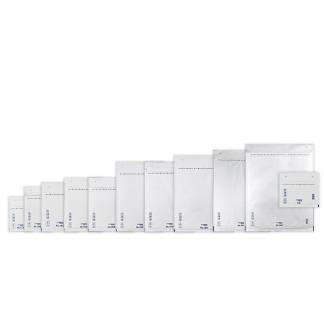 Boblepose, 16/F, 240 x 350 mm indre dim: 340 x 220 mm, Kort side &aring;ben peel&seel, Skr&aelig;l og forsegl, hvid v&aelig;gt: 0.046 kg, pakke a 100 stk palle a 18 kartoner, palle a 18 kartoner FSC Mix Credit