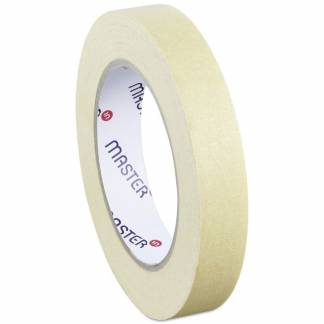 Afd&aelig;kningstape, Master'in Expert 80 &deg;C varmebestandig, 19 mm x 50.00 m samlet tykkelse 132 &micro;m kernediameter: 76 mm, h&aring;ndrulle crepepapir, Solvent, beige, Uden tryk kasse a 48 ruller, palle a 5184 ruller