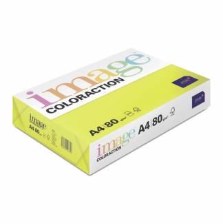 Image, Coloraction, Ibiza/n&eacute;on yellow Kopipapir, tr&aelig;fri ECF, 80g/m2, 210mm x 297mm, A4, Smal bane, pakke a 500 ark FSC Mix Credit EU-milj&oslash;m&aelig;rke