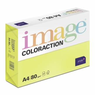Image, Coloraction, Ibiza/n&eacute;on yellow Kopipapir, tr&aelig;fri ECF, 80g/m2, 210mm x 297mm, A4, Smal bane, pakke a 500 ark FSC Mix Credit EU-milj&oslash;m&aelig;rke